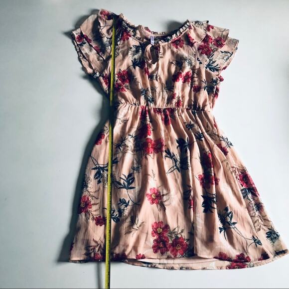 NEW Xhilaration Women's M Floral Pink Flowy Dress Chiffon Spring - Picture 5 of 12